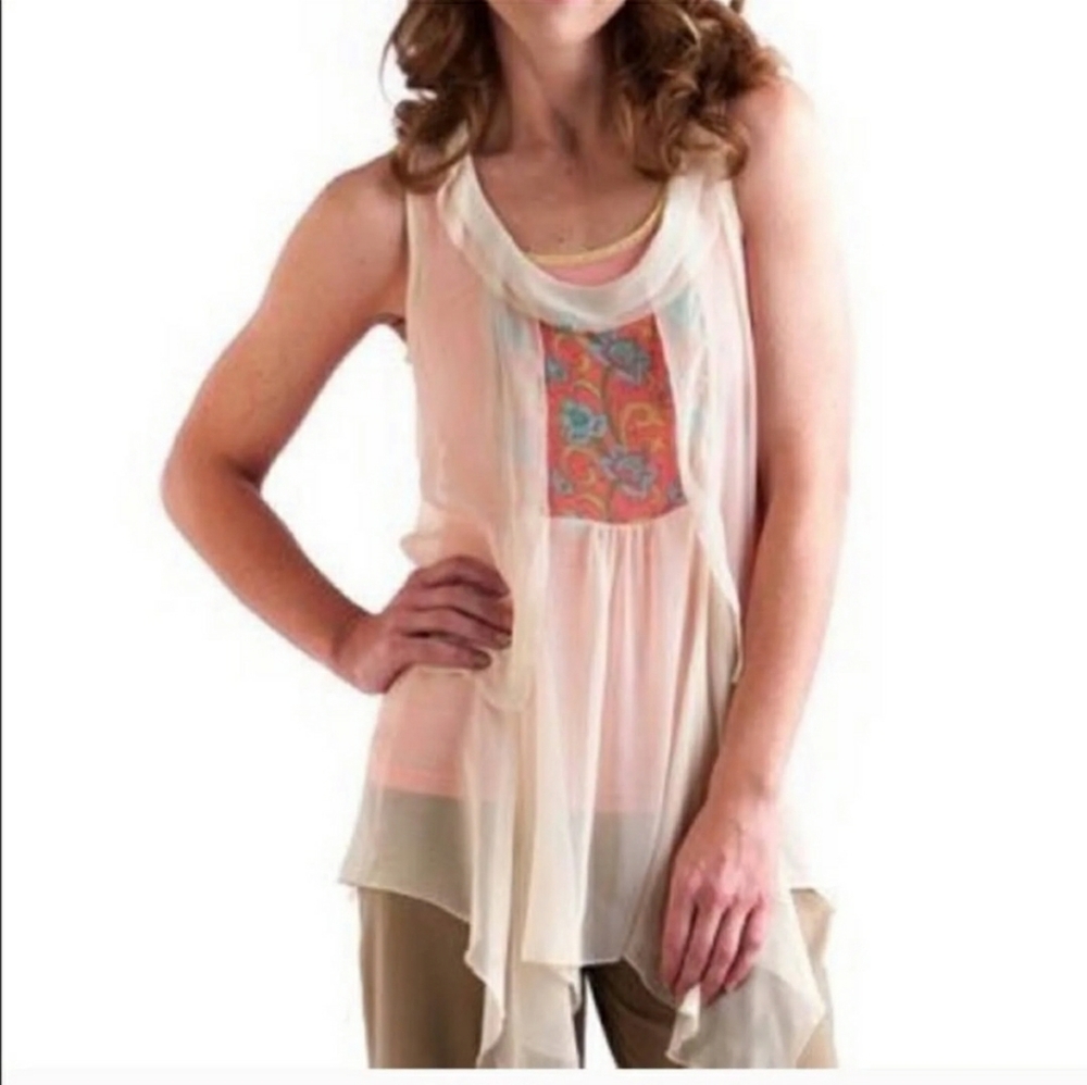Matilda Jane Ivory Palisades Ruffle Sheer Top